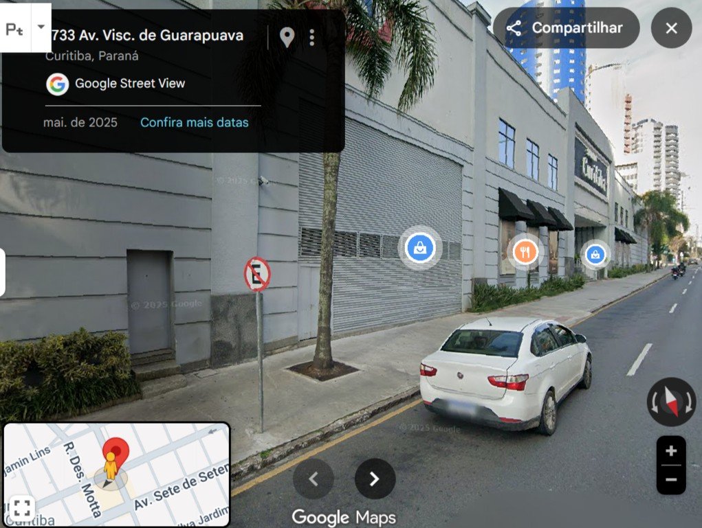 Local de Saída -  3733 Av. Visc. de Guarapuava - Curitiba - PR  - Google Street View